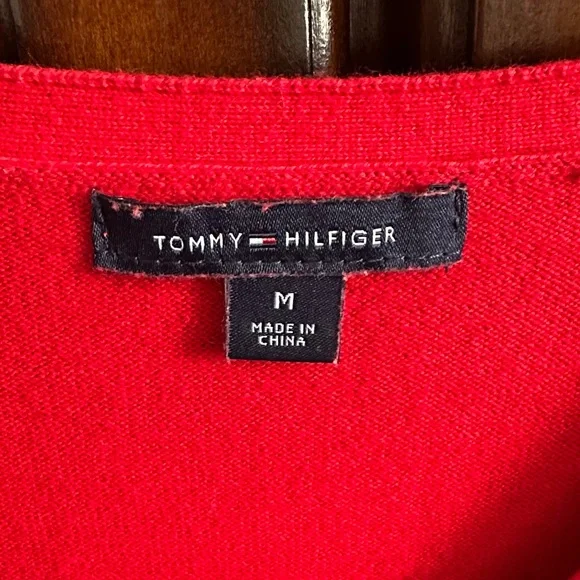 Tommy Hilfiger V-Neck Red Sweater - Picture 2 of 9